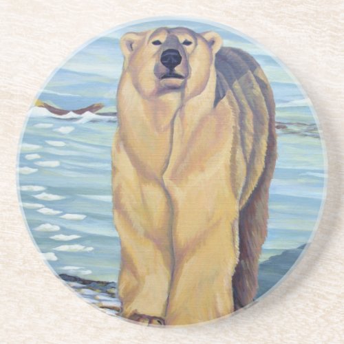 Polar Bear Art Coasters Wildlife Art Bear Coaster