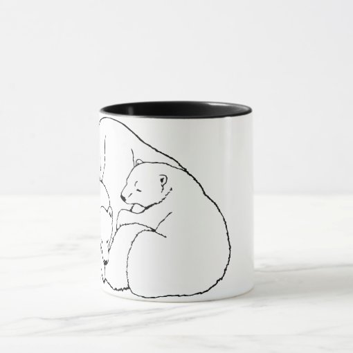 Polar Bear Art Coffee Mug Mother & Cubs Bear Cup | Zazzle