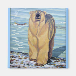 Polar Bear Art Fridge Magent Wildlife Art Gifts Magnet