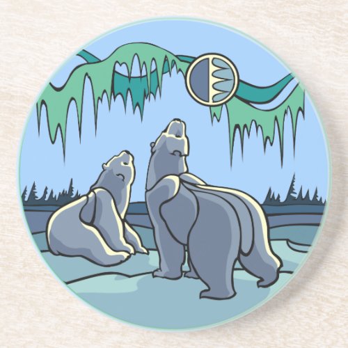 Polar Bear Art Gifts Native Art Wildlife Coasters