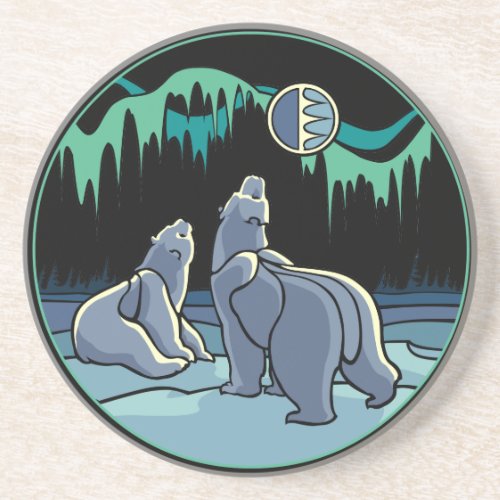 Polar Bear Art Gifts Native Art Wildlife Coasters