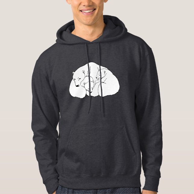Polar Bear Art Hoodie Baby Bear Hoodie (Front)