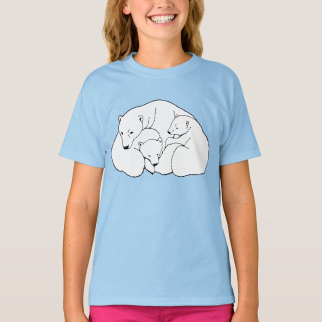 Polar Bear Art Kids Hoodie Bear Cubs Kids Hoodie T-Shirt (Front)