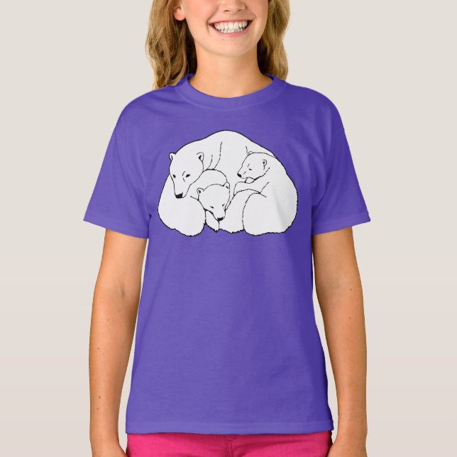 Polar Bear Art Kid's Shirt Bear Cubs Sweatshirt (Front)