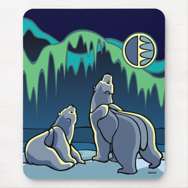 Polar Bear Art Mousepad Stylish Wildlife Mousepad (Front)