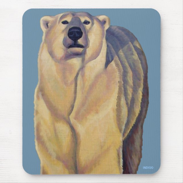 Polar Bear Art Mousepad Stylish Wildlife Mousepad (Front)