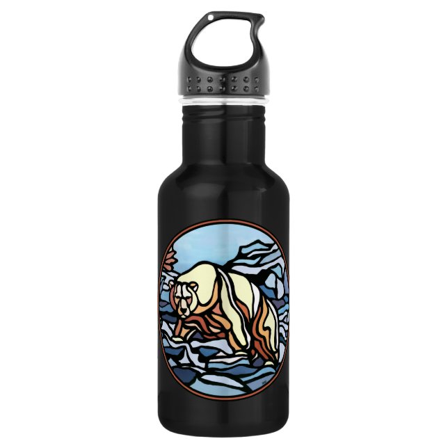Polar Bear Art Native Bear Art Water Bottle (Front)