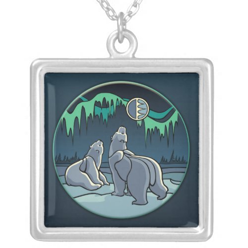 Polar Bear Art Necklace Arctic Bear Art Jewelry