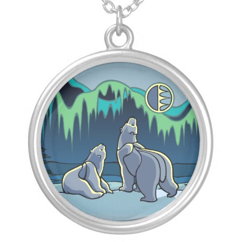 Polar Bear Art Necklace Native Bear Art Jewelry