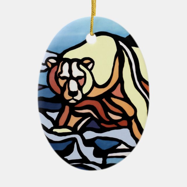 Polar Bear Art Ornament Bear Keepsake & Gifts (Front)