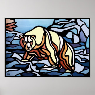 Polar Bear Art Poster Print First Nation Wildlife