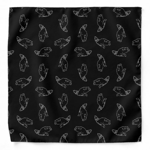 Polar Bear Art Print Pattern Polar Bears Black Bandana