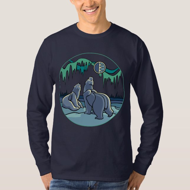 Polar Bear Art Shirt  Polar Bear Long Sleeve Shirt (Front)