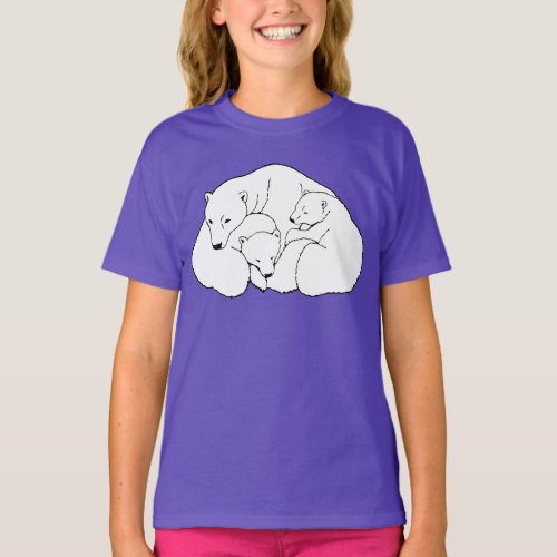 Polar Bear Art T_shirt Girls Organic Bear Shirt