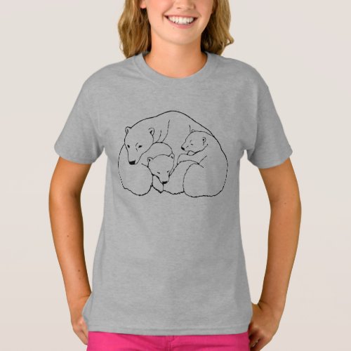 Polar Bear Art T_shirt Kids Baby Bear Shirts