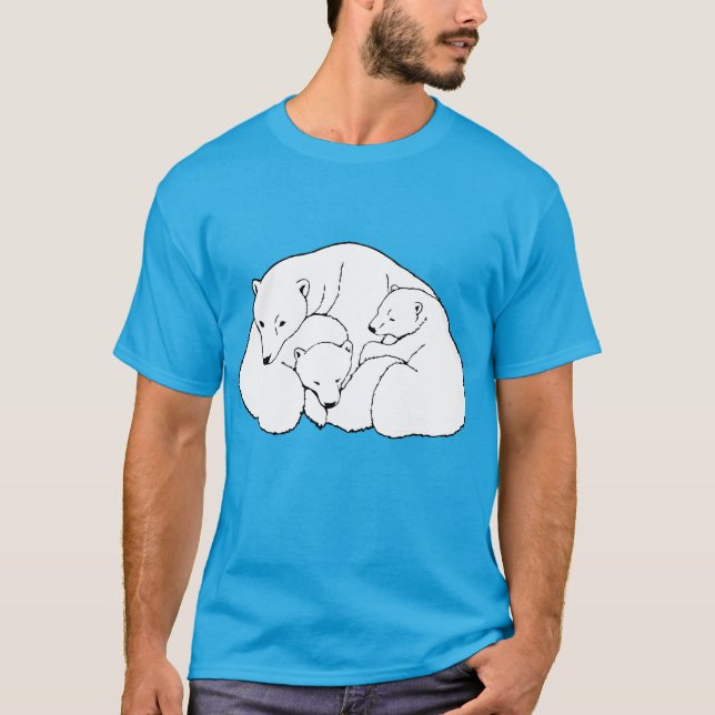 Polar Bear Art T-shirt Plus Size Baby Bear Shirts (Front)