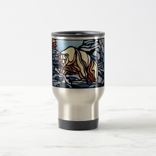 Polar Bear Art Travel Mug Native Art Bear Cup