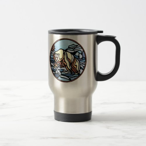 Polar Bear Art Travel Mug Native Art Bear Cup