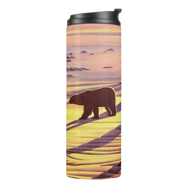 Polar Bear Art Tumbler Mug Sunrise Bear Drinkware  (Rotated Left)