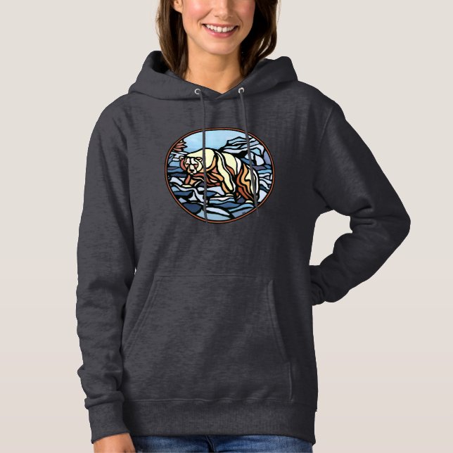 Polar Bear Art Womens Hoodie Bear Shirts (Front)