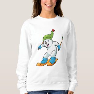 Polar bear as Skier with Ski & Bobble hat Sweatshirt