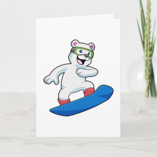 Polar bear as Snowboarder with Snowboard Card