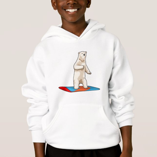 Polar bear as Snowboarder with Snowboard Hoodie (Front)