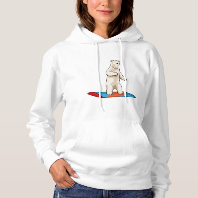 Polar bear as Snowboarder with Snowboard Hoodie (Front)