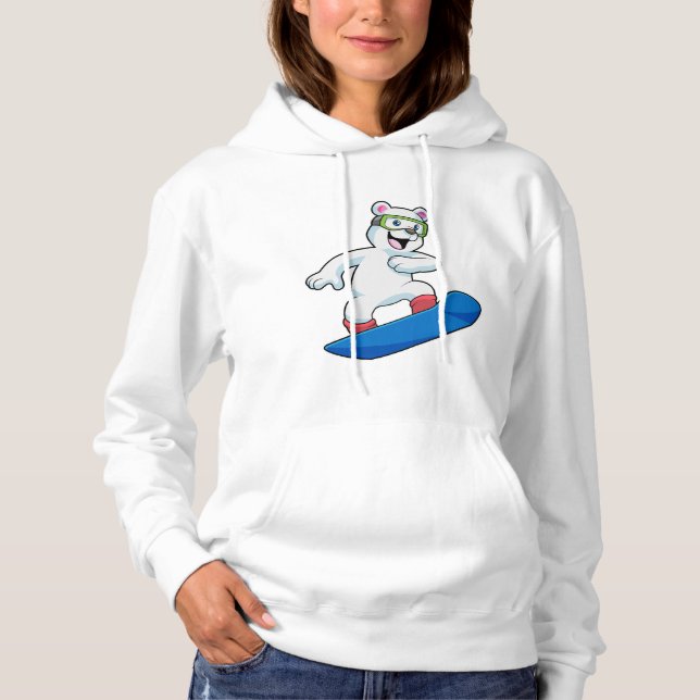 Polar bear as Snowboarder with Snowboard Hoodie (Front)