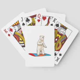 Polar bear as Snowboarder with Snowboard Poker Cards