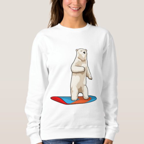 Polar bear as Snowboarder with Snowboard Sweatshirt