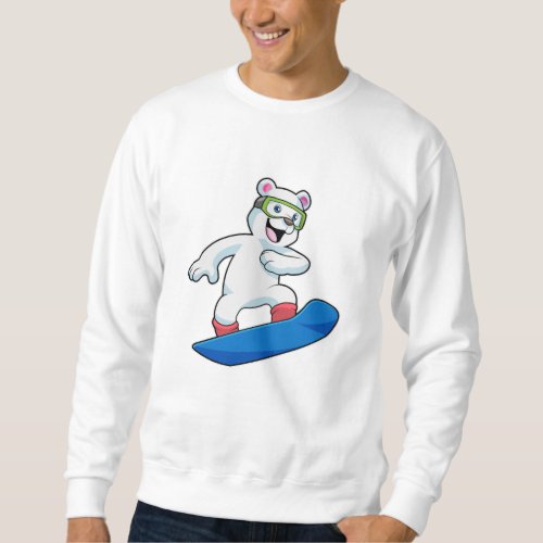 Polar bear as Snowboarder with Snowboard Sweatshirt