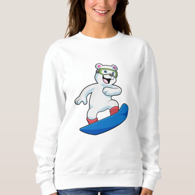 Polar bear as Snowboarder with Snowboard Sweatshirt (Front)