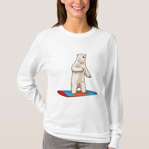 Polar bear as Snowboarder with Snowboard T_Shirt