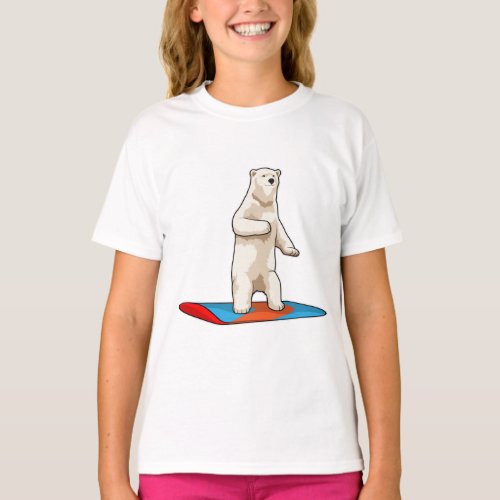 Polar bear as Snowboarder with Snowboard T_Shirt