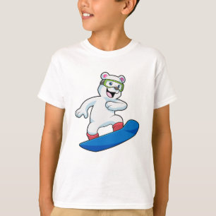Polar bear as Snowboarder with Snowboard T-Shirt
