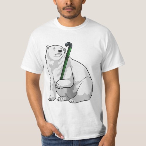 Polar bear at Hockey with Hockey stick T_Shirt