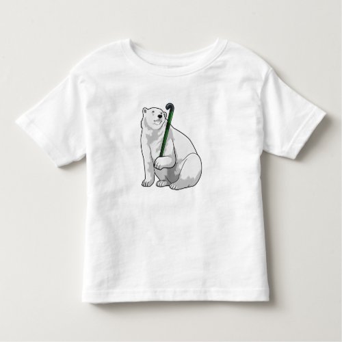 Polar bear at Hockey with Hockey stick Toddler T_shirt