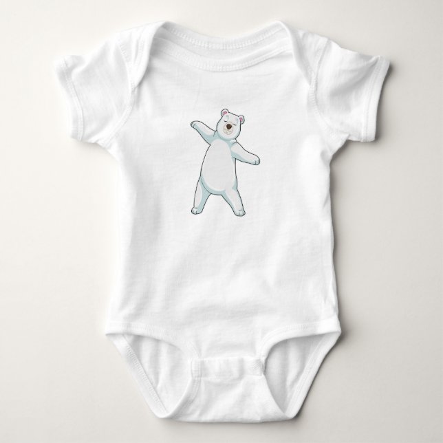 Polar bear at Yoga Fitness in Standing Baby Bodysuit (Front)