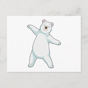 Polar bear at Yoga Fitness in Standing Postcard