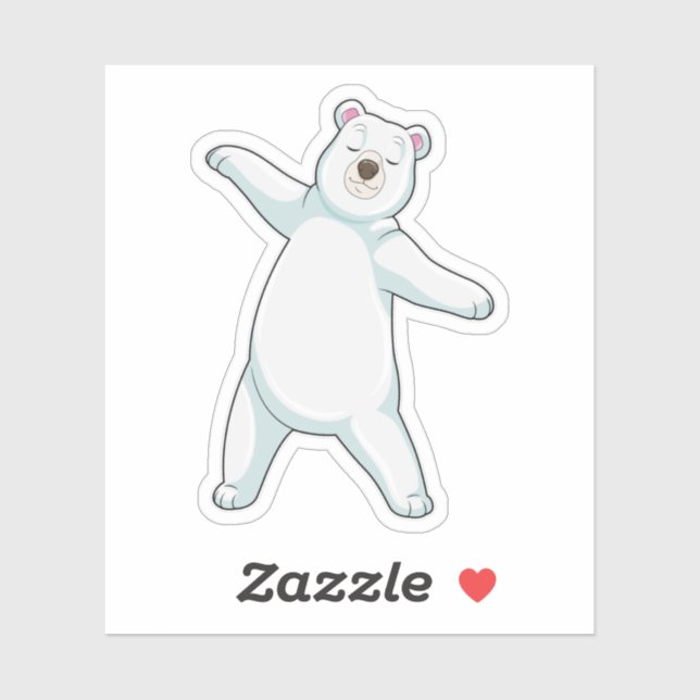 Polar bear at Yoga Fitness in Standing Sticker (Sheet)