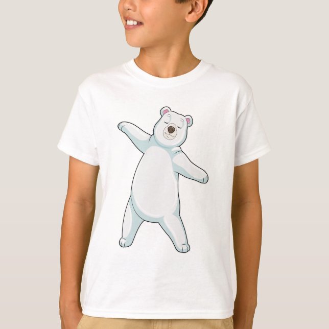 Polar bear at Yoga Fitness in Standing T-Shirt (Front)