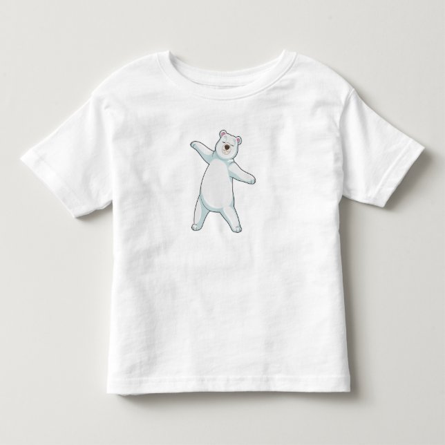 Polar bear at Yoga Fitness in Standing Toddler T-shirt (Front)