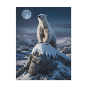 Polar Bear Atop Frosty Heights Postcard