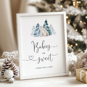 Polar bear Babies are sweet take a treat Poster