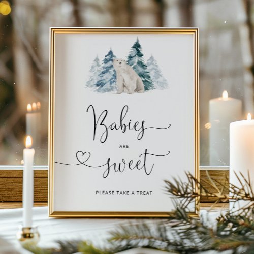 Polar bear Babies are sweet take a treat Poster