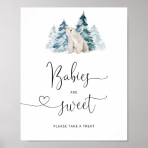 Polar bear Babies are sweet take a treat Poster