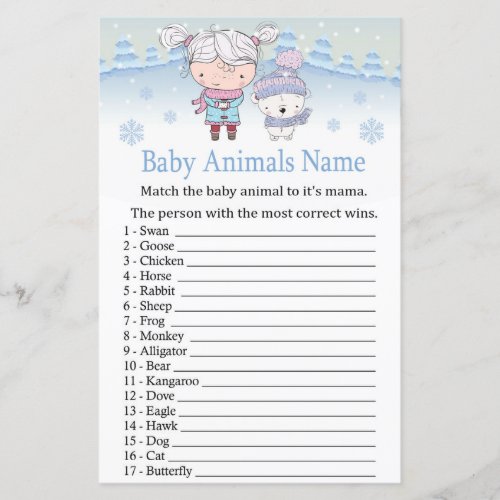 polar bear Baby Animals Name Game baby shower