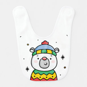 Polar bear baby bib