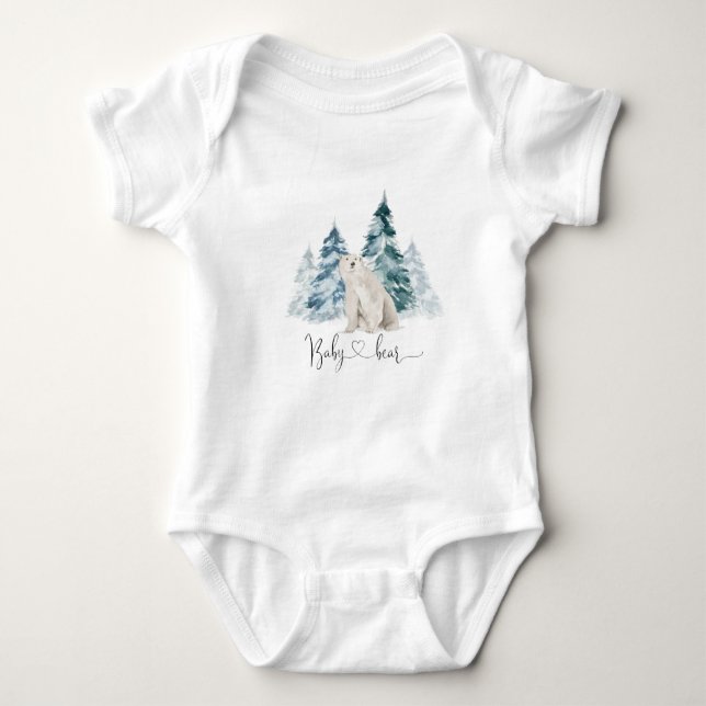Polar bear baby bodysuit (Front)